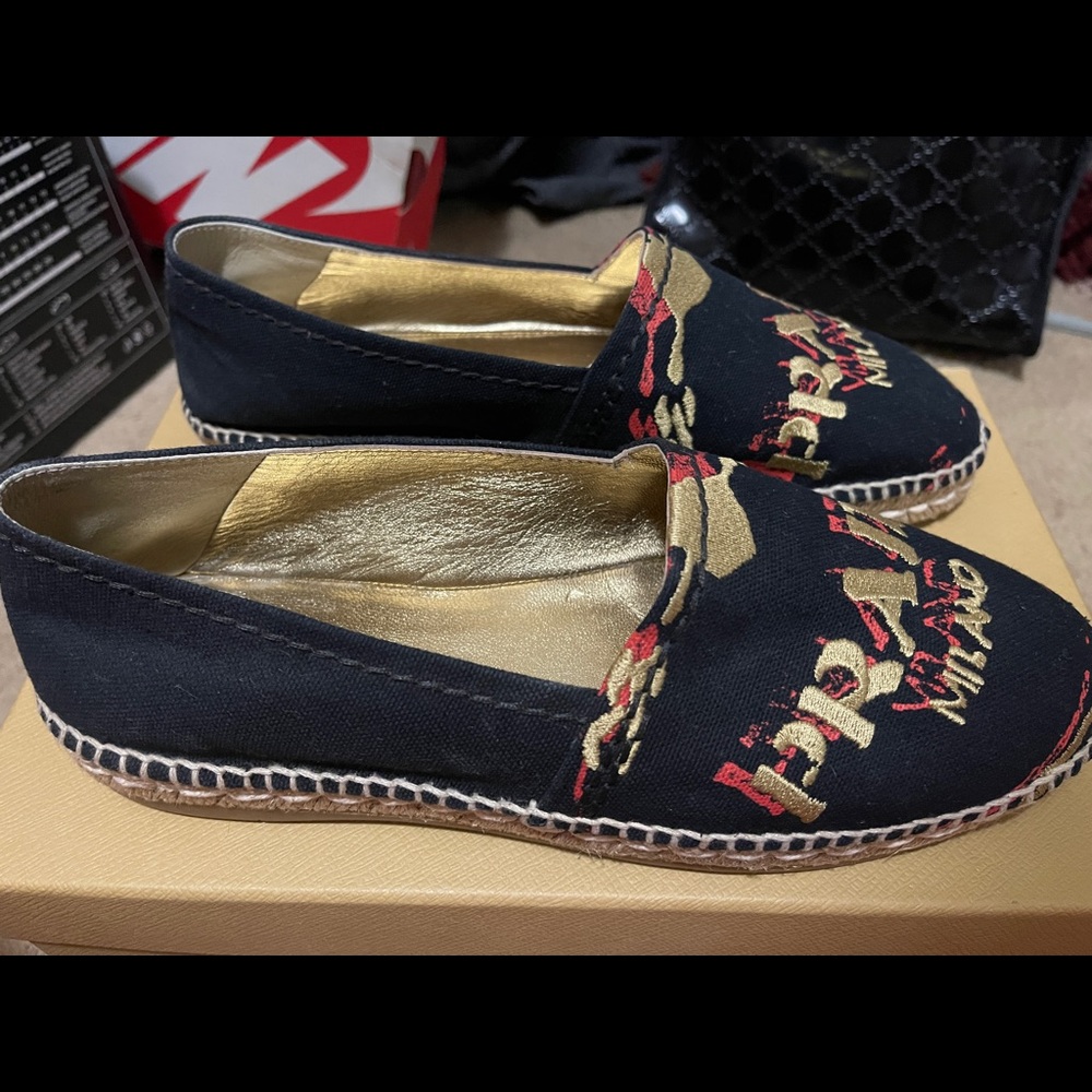 black prada espadrilles, size 38.5 (8.5 us)